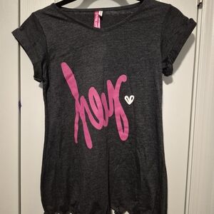 Kids Charcoal and Pink Graphic Tee